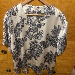 H&M Black and White Floral Top